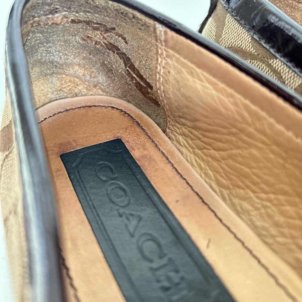 Classic Coach Signature Jacquard Loafers with Leather Trim – Size 8 - Picture 6 of 14